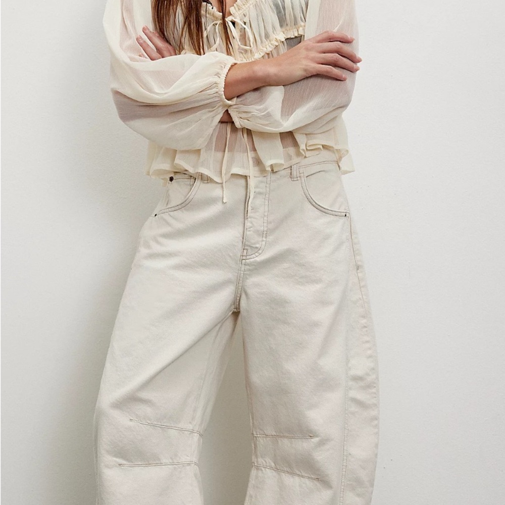 We The Free Good Luck Mid-Rise Barrel Jeans